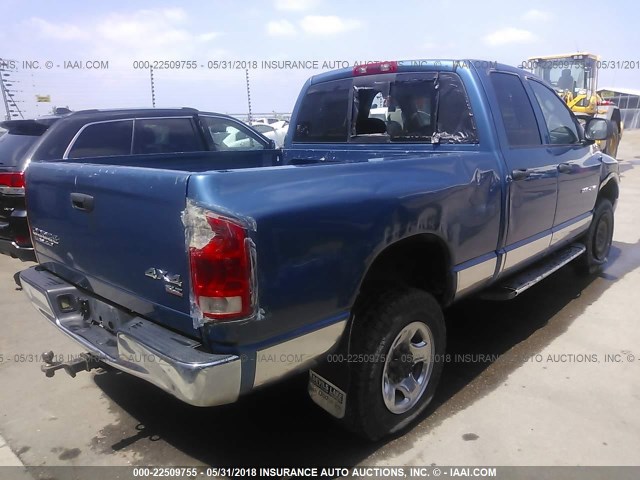 3D7KU28D23G829867 - 2003 DODGE RAM 2500 ST/SLT BLUE photo 4