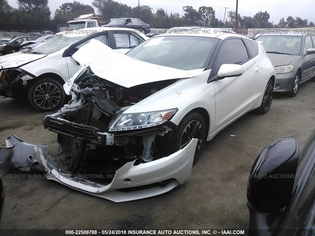 JHMZF1D65ES001844 - 2014 HONDA CR-Z EX WHITE photo 2