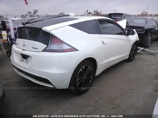 JHMZF1D65ES001844 - 2014 HONDA CR-Z EX WHITE photo 4