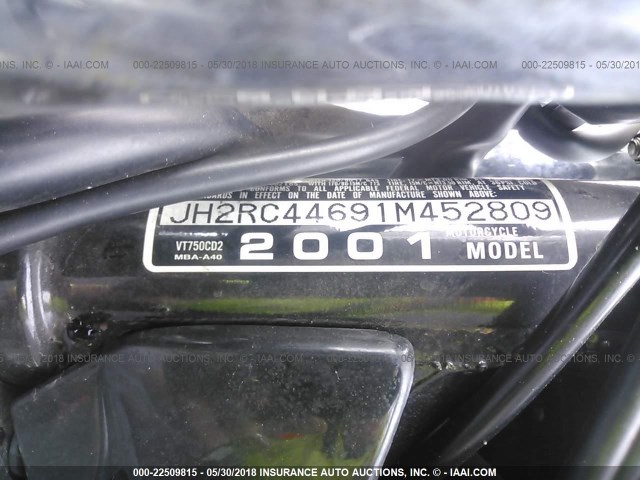 JH2RC44691M452809 - 2001 HONDA VT750 CD2 银色 照片 10