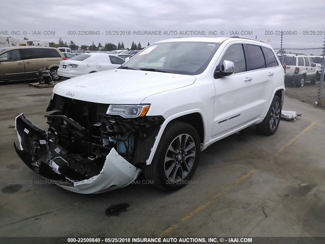 1C4RJFCG4HC727197 - 2017 JEEP GRAND CHEROKEE OVERLAND WHITE photo 2