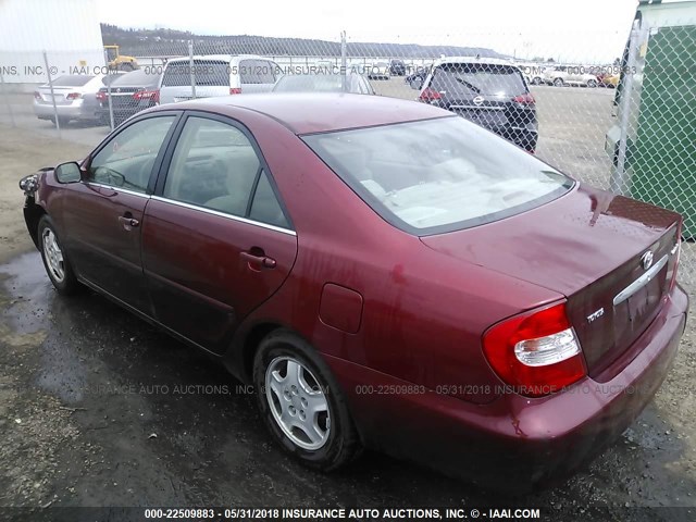 4T1BF32K02U525638 - 2002 TOYOTA CAMRY LE/XLE/SE 红色 照片 3