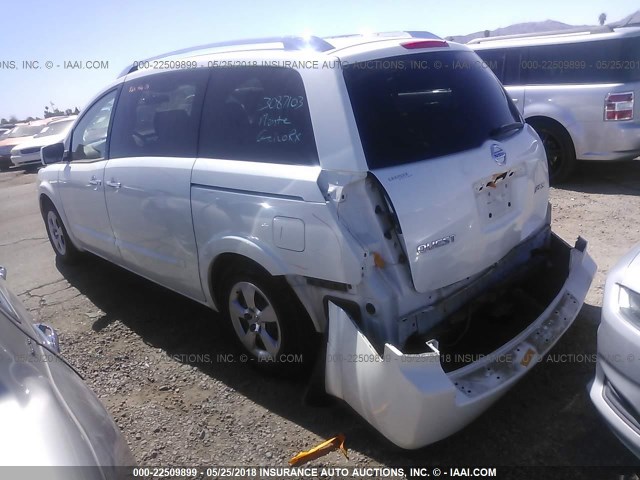 5N1BV28U89N104695 - 2009 NISSAN QUEST S/SE/SL WHITE photo 3