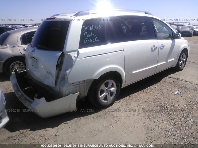 5N1BV28U89N104695 - 2009 NISSAN QUEST S/SE/SL WHITE photo 4