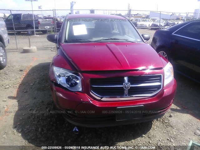 1B3HB48B27D403122 - 2007 DODGE CALIBER SXT RED photo 6