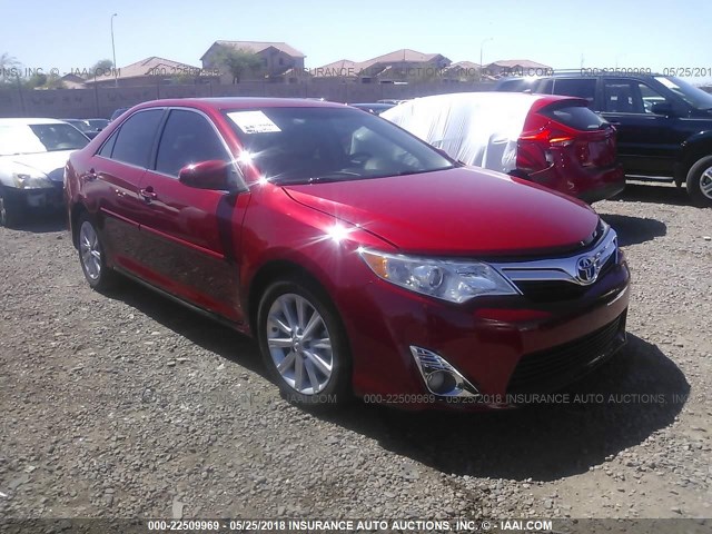 4T4BF1FKXDR275459 - 2013 TOYOTA CAMRY L/SE/LE/XLE RED photo 1