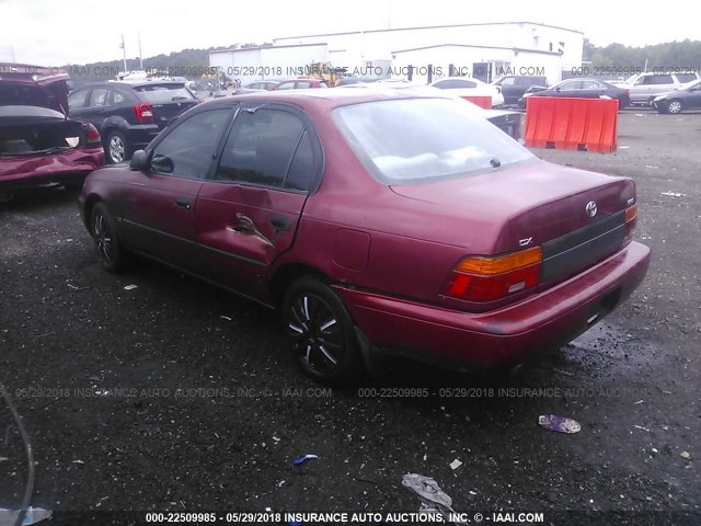 2T1AE09E9PC001068 - 1993 TOYOTA COROLLA LE/DX RED photo 3