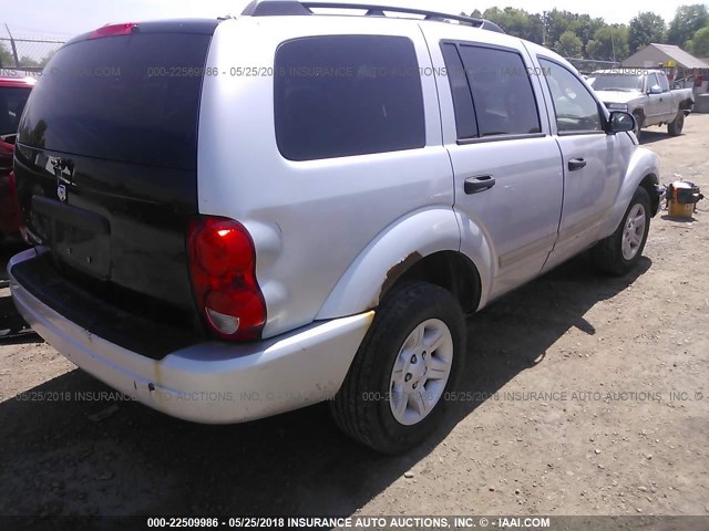 1D4HB48N25F540896 - 2005 DODGE DURANGO SLT SILVER photo 4