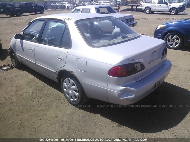 1NXBR12E02Z650886 - 2002 TOYOTA COROLLA CE/LE/S SILVER photo 3