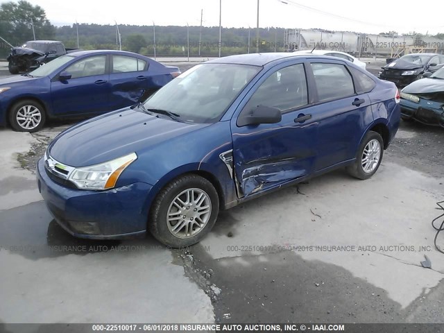 1FAHP35N98W211636 - 2008 FORD FOCUS SE/SEL/SES BLUE photo 2