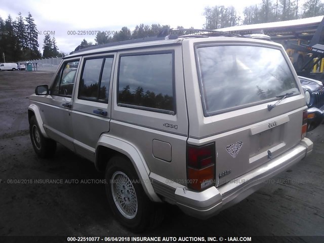 1J4FJ78S5PL578460 - 1993 JEEP CHEROKEE COUNTRY GOLD photo 3