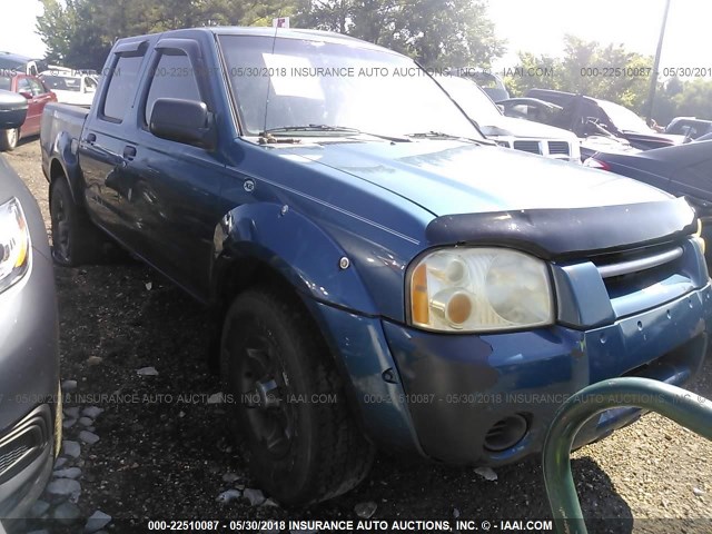 1N6ED27T64C437105 - 2004 NISSAN FRONTIER CREW CAB XE V6 BLUE photo 1