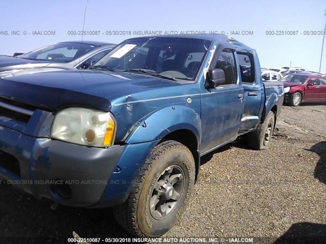 1N6ED27T64C437105 - 2004 NISSAN FRONTIER CREW CAB XE V6 BLUE photo 2