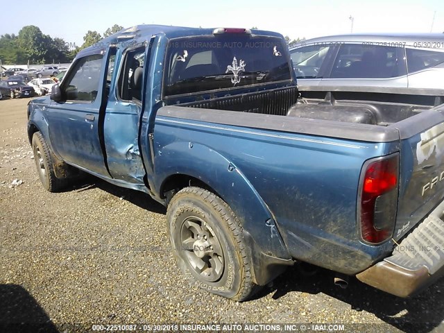 1N6ED27T64C437105 - 2004 NISSAN FRONTIER CREW CAB XE V6 BLUE photo 3