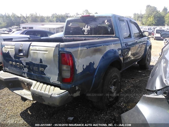 1N6ED27T64C437105 - 2004 NISSAN FRONTIER CREW CAB XE V6 BLUE photo 4