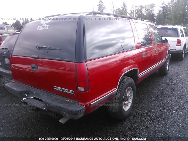 3GNGC26J5XG142536 - 1999 CHEVROLET SUBURBAN C2500 RED photo 4