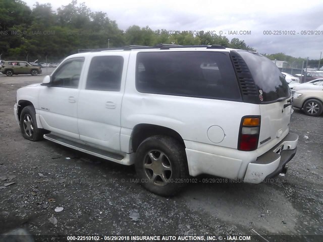 1GKFK66U05J156370 - 2005 GMC YUKON XL DENALI WHITE photo 3