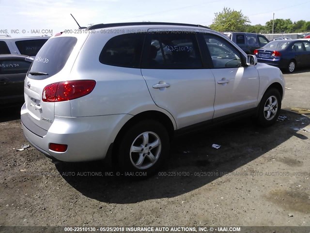 5NMSG13D98H189137 - 2008 HYUNDAI SANTA FE GLS SILVER photo 4