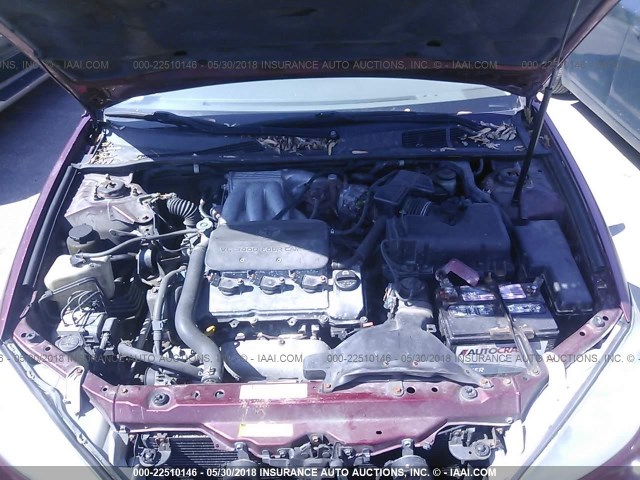 4T1BF32K82U007910 - 2002 TOYOTA CAMRY LE/XLE/SE RED photo 10