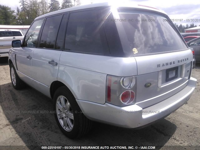 SALME15417A244709 - 2007 LAND ROVER RANGE ROVER HSE SILVER photo 3