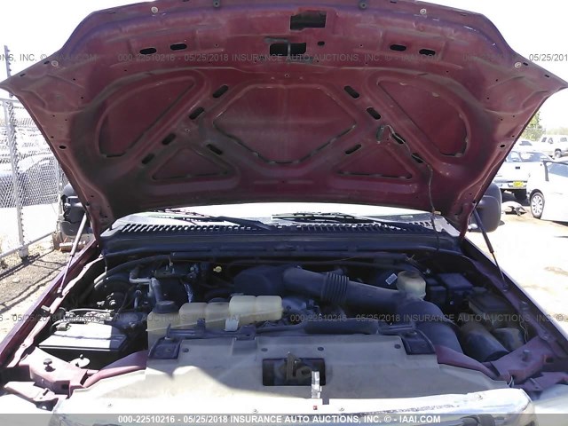 1FTSX31S6YEE48313 - 2000 FORD F350 SRW SUPER DUTY MAROON photo 10