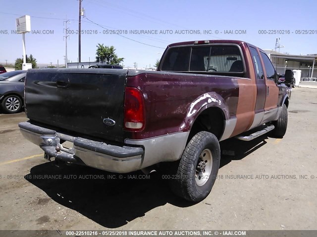 1FTSX31S6YEE48313 - 2000 FORD F350 SRW SUPER DUTY MAROON photo 4