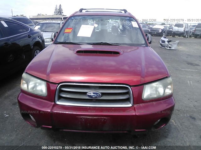 JF1SG696X5H740734 - 2005 SUBARU FORESTER 2.5XT RED photo 6