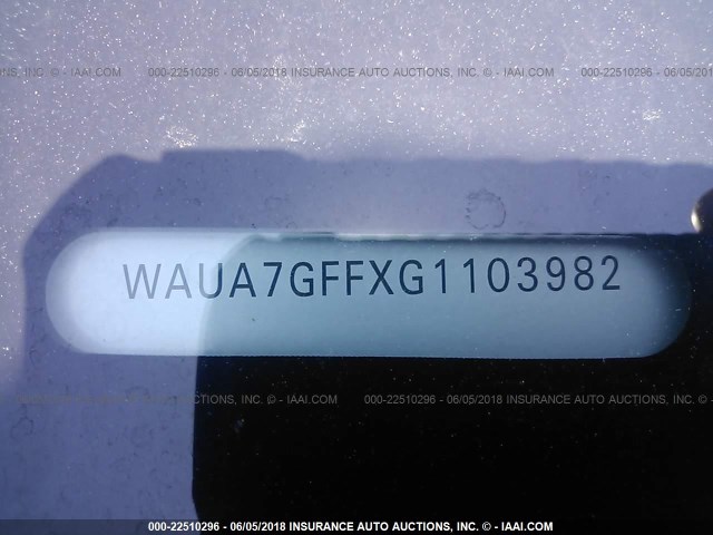 WAUA7GFFXG1103982 - 2016 AUDI A3 PREMIUM WHITE photo 9
