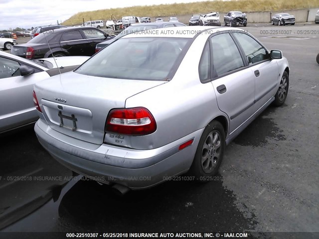 YV1VS29572F826719 - 2002 VOLVO S40 1.9T SILVER photo 4