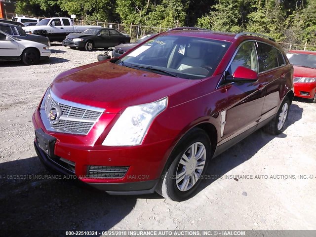 3GYFNDEY9AS627267 - 2010 CADILLAC SRX LUXURY COLLECTION RED photo 2