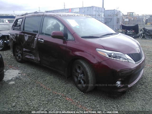 5TDXK3DC5GS739435 - 2016 TOYOTA SIENNA SE RED photo 1