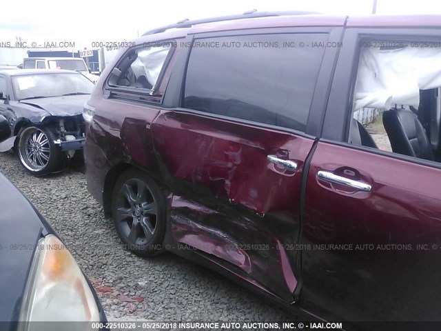 5TDXK3DC5GS739435 - 2016 TOYOTA SIENNA SE RED photo 6