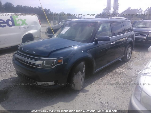 2FMHK6D82GBA05852 - 2016 FORD FLEX LIMITED BLUE photo 2