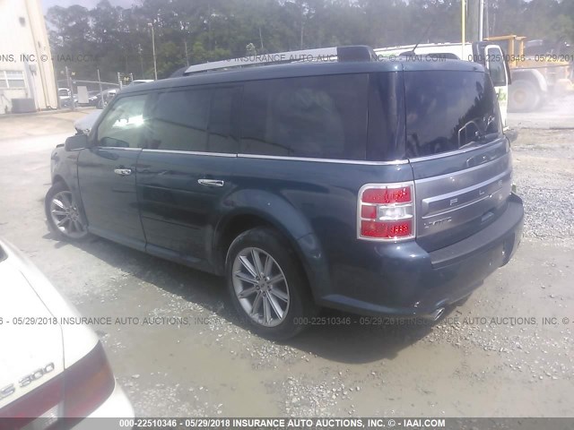 2FMHK6D82GBA05852 - 2016 FORD FLEX LIMITED BLUE photo 3