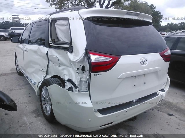 5TDYK3DCXFS664122 - 2015 TOYOTA SIENNA XLE/LIMITED WHITE photo 3