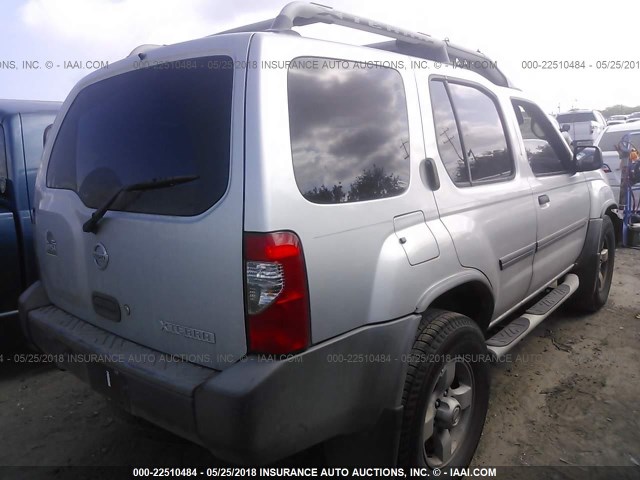 5N1ED28T54C686685 - 2004 NISSAN XTERRA XE/SE SILVER photo 4