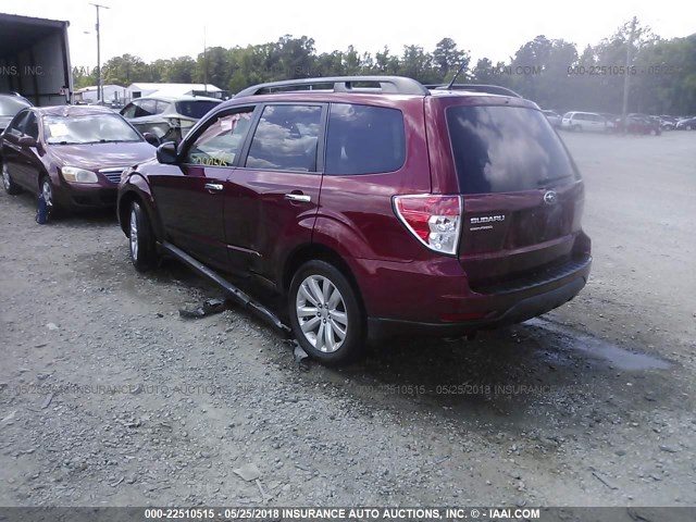 JF2SHADCXDH443552 - 2013 SUBARU FORESTER 2.5X PREMIUM BURGUNDY photo 3