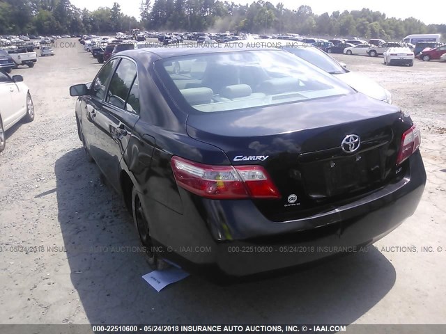 4T1BE46K77U151524 - 2007 TOYOTA CAMRY NEW GENERAT CE/LE/XLE/SE BLACK photo 3