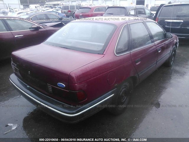 1FACP50U9LA134681 - 1990 FORD TAURUS L RED photo 4