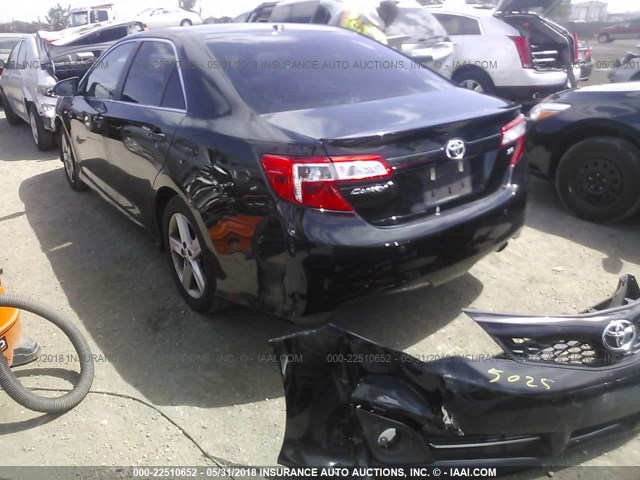 4T1BF1FK6CU507029 - 2012 TOYOTA CAMRY SE/LE/XLE BLACK photo 3