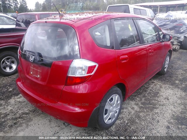 JHMGE8H38DC068465 - 2013 HONDA FIT RED photo 4