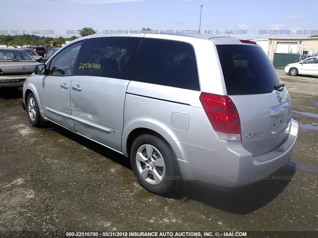 5N1BV28U38N118681 - 2008 NISSAN QUEST S/SE/SL SILVER photo 3