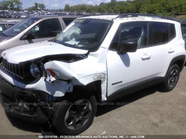 ZACCJBAB8HPG39917 - 2017 JEEP RENEGADE SPORT WHITE photo 2