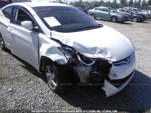 5NPDH4AEXEH526125 - 2014 HYUNDAI ELANTRA SE/SPORT/LIMITED WHITE photo 6