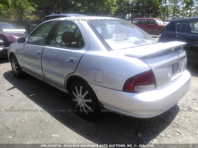 3N1CB51DX3L782145 - 2003 NISSAN SENTRA XE/GXE SILVER photo 3