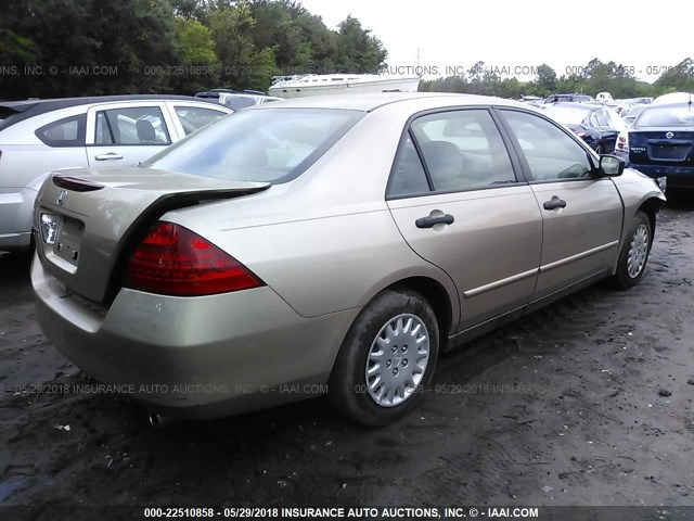 1HGCM56107A173148 - 2007 HONDA ACCORD VALUE GOLD photo 4