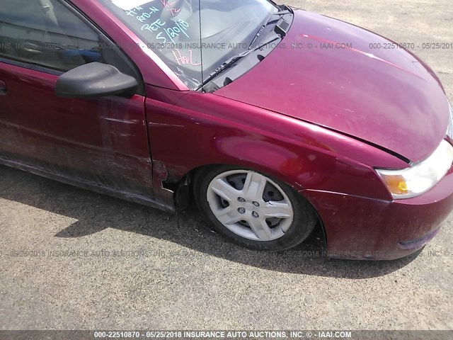 1G8AJ55F37Z117938 - 2007 SATURN ION LEVEL 2 MAROON photo 6