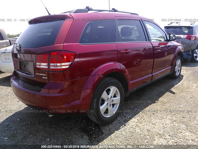 3D4PG5FV8AT118797 - 2010 DODGE JOURNEY SXT RED photo 4