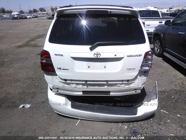 JTEHF21A820084376 - 2002 TOYOTA HIGHLANDER LIMITED WHITE photo 6