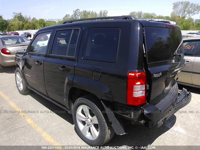 1C4NJPFBXED906029 - 2014 JEEP PATRIOT LATITUDE BLACK photo 3